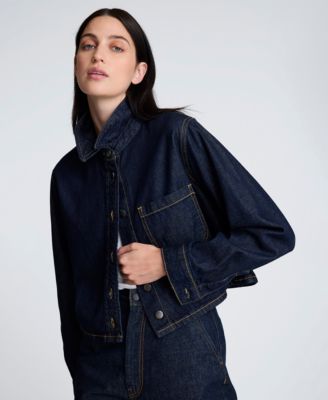 Women's Long-Sleeve Cropped Denim Jacket