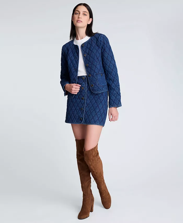 Women's Quilted Collarless Jacket - thumbnail 6