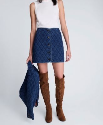 Women's Quilted Pencil Mini Skirt