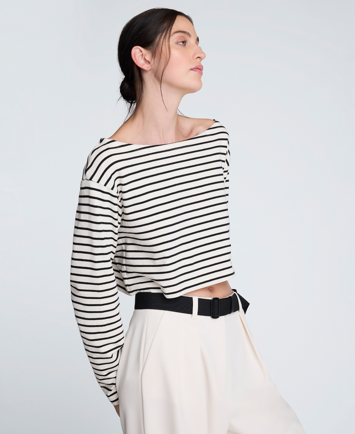 Kenneth Cole Women's Striped Cropped Top