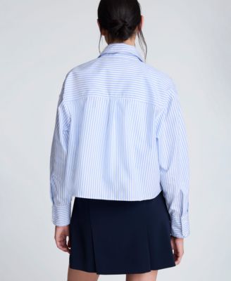 Women's Striped Boxy Cropped Top