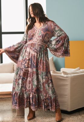 Women's Plus Size Arlo Bell Sleeve Maxi Dress