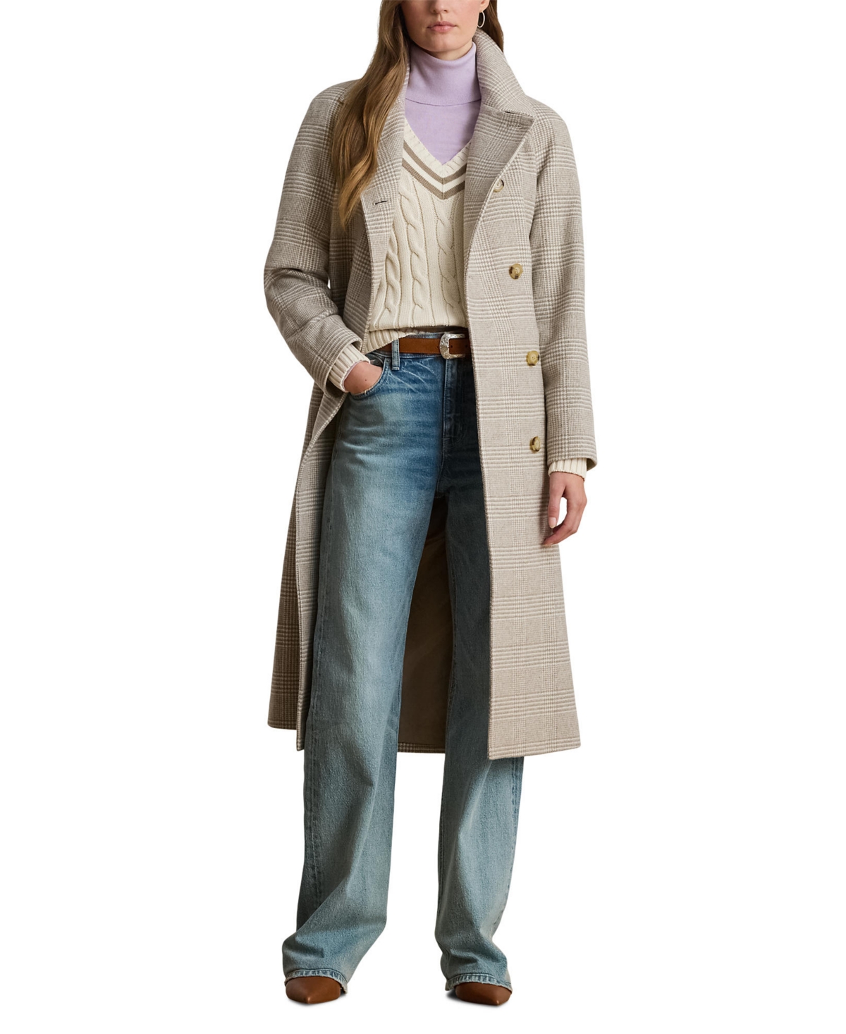 Ralph Lauren Women's Belted Design Long-sleeve Coat