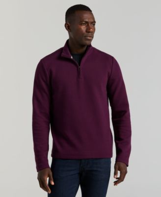 Perry Ellis - Men's Long-Sleeve Textured Quarter-Zip Sweater
