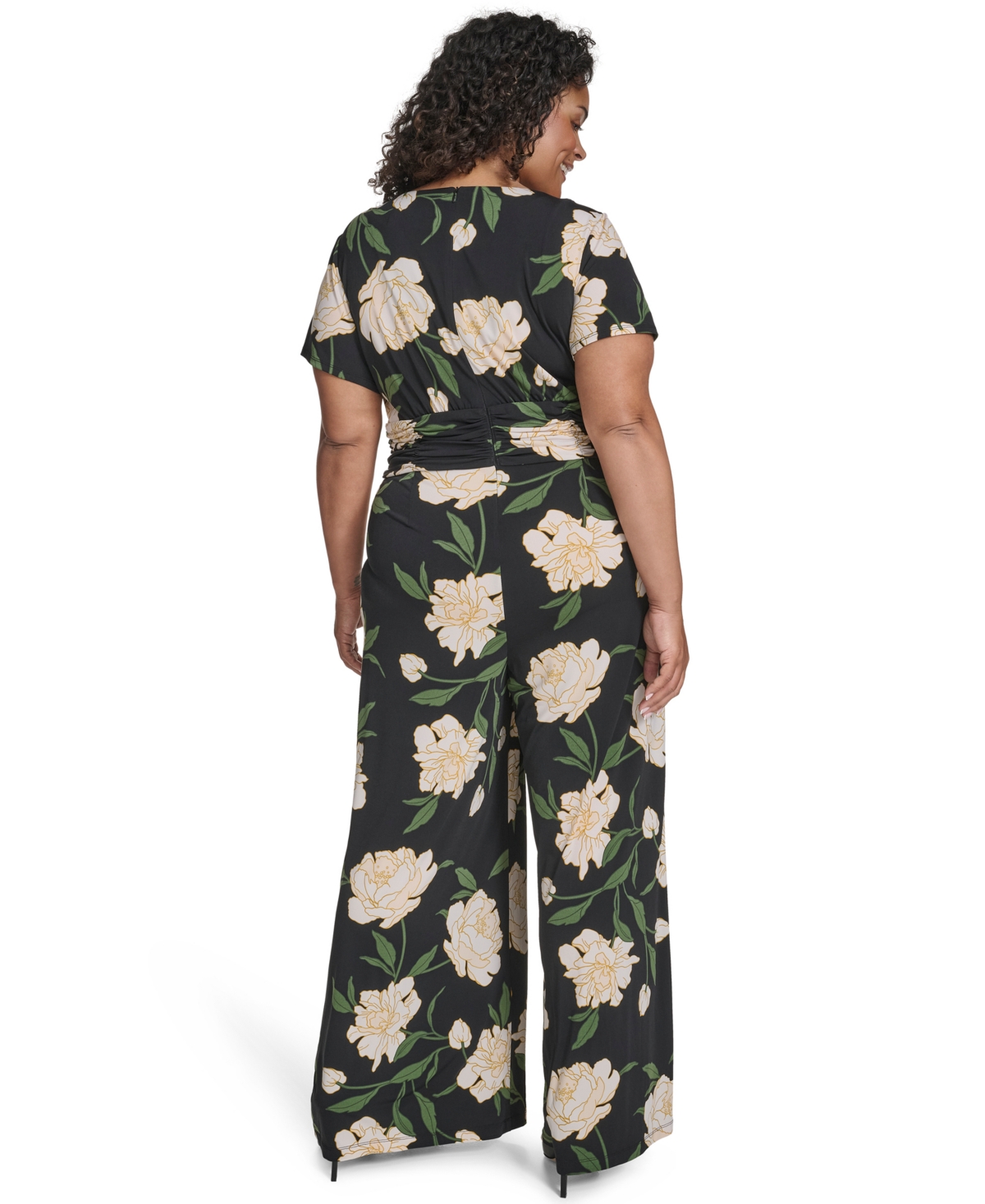 Vince Camuto Plus V-Neck Twist Front Jumpsuit