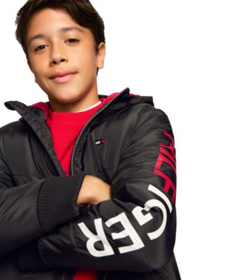 Boys' 8-20 Hilfiger Logo Zip Front Bomber Jacket