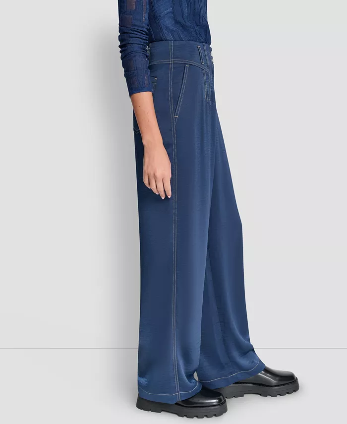 Women's Top Stitch Glazed Dressing Trousers - thumbnail 3