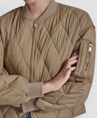 Women's Front Zip Quilted Bomber Jacket
