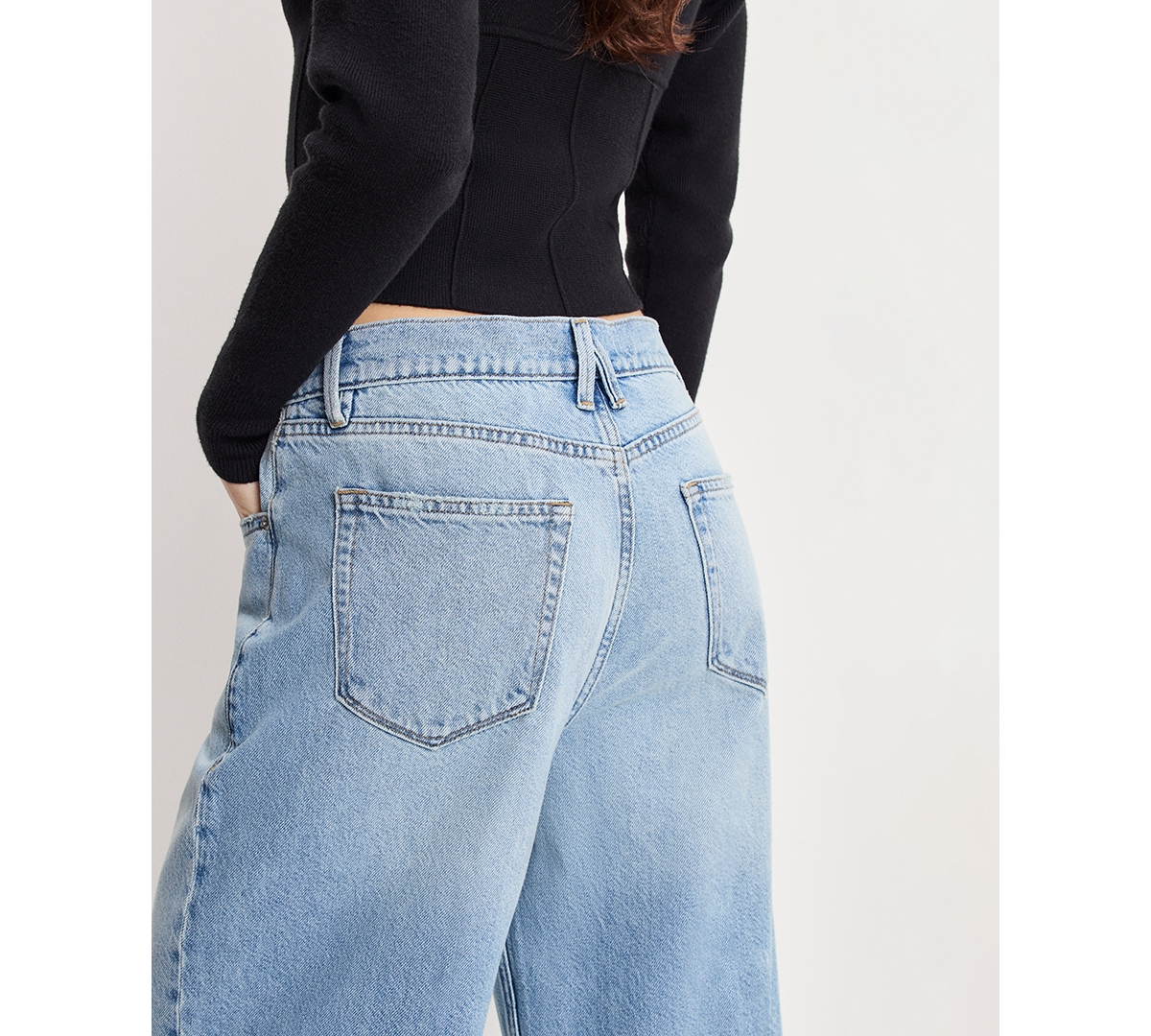 Good American Womens Good Standard Barrel Wide-leg Denim Jeans Indigo890 In Blue