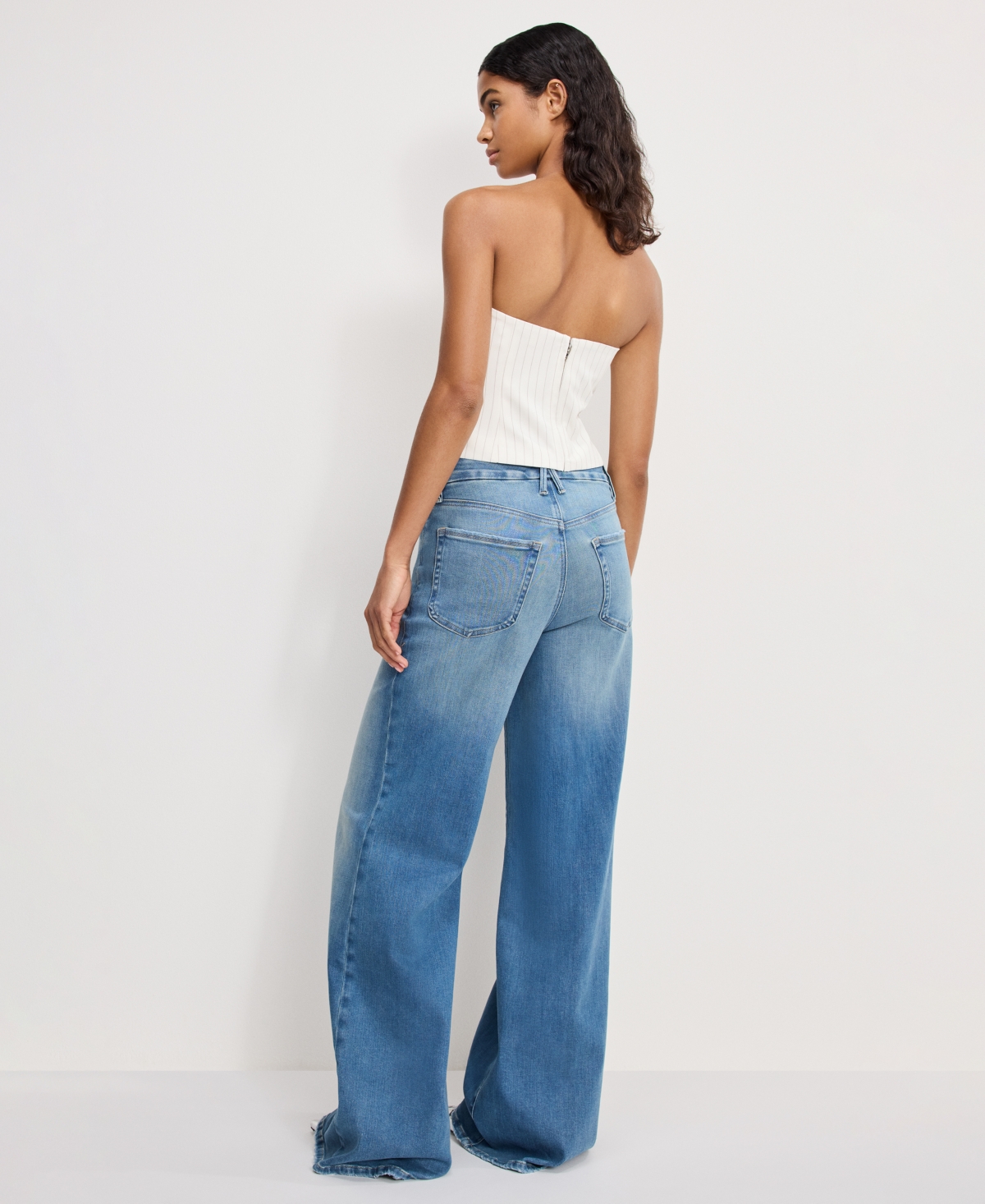 Good American Women's Wide-Leg High-Rise Jeans