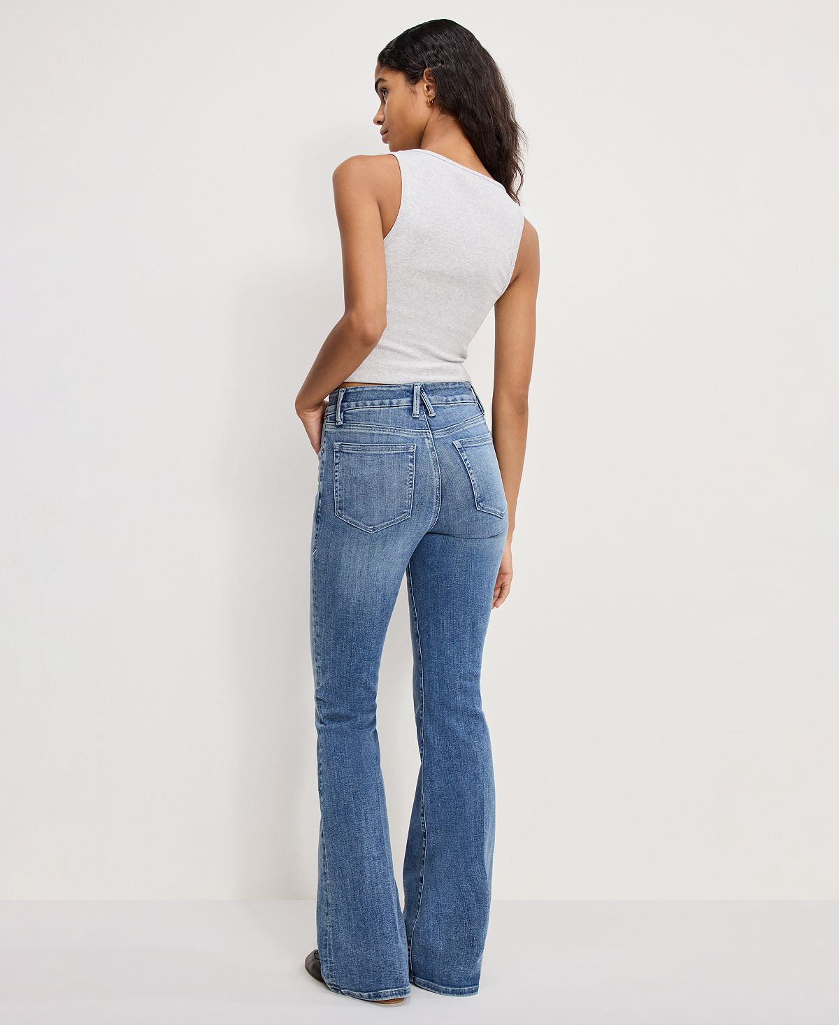 Good American Women's Good Legs Flare Jeans view 6 — MAYCSS fashion products