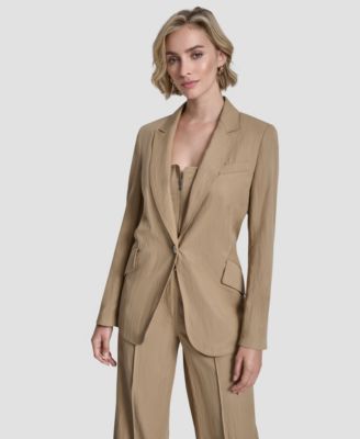 Women's Collared Button Front Blazer
