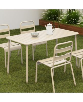 Set of 1   with 4 chairs Sella Long Outdoor Dining Table