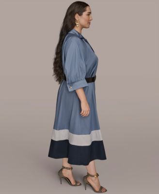 Plus Size Belted Shirt Dress