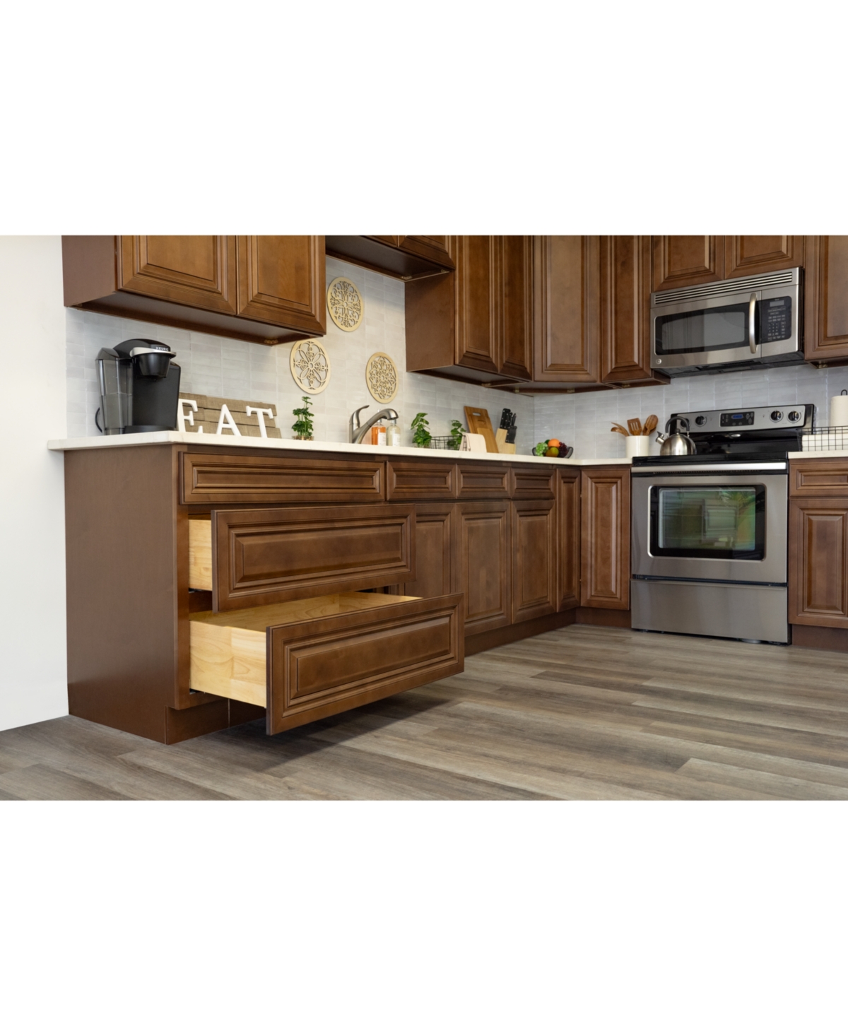 Casainc W30" X H34.5" D24" Kitchen Cabinet Floor Base With 2 Drawers