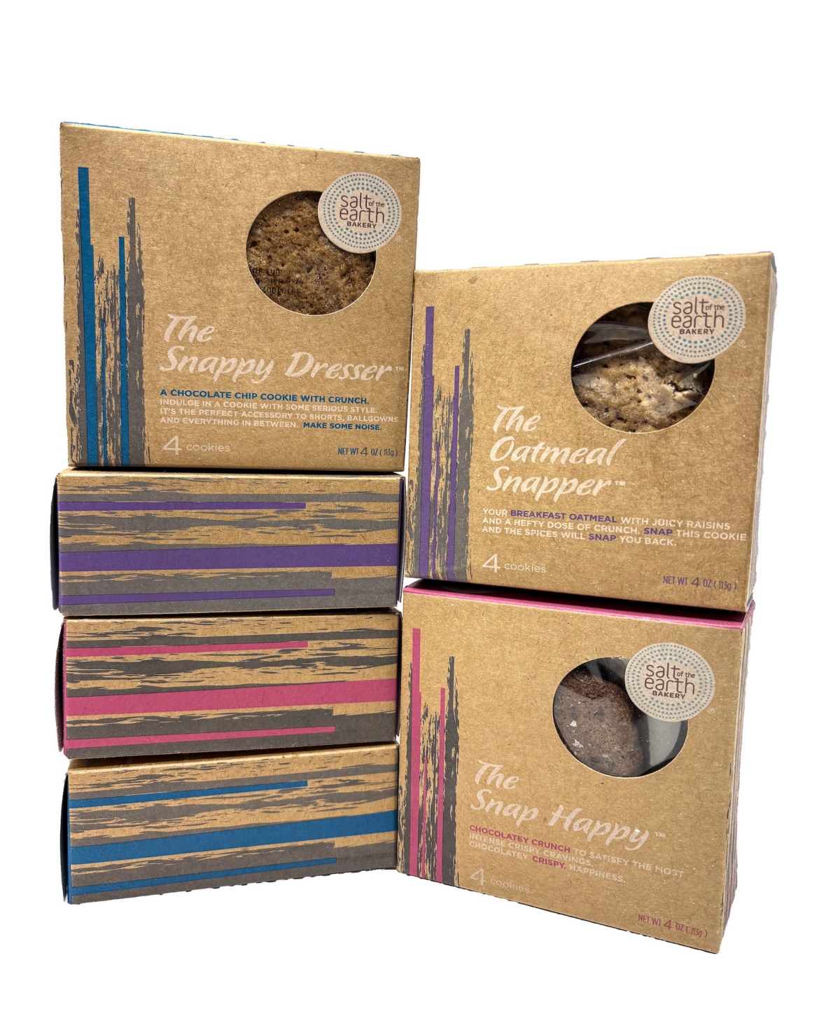 Salt Of The Earth Bakery Snappy Collection Gourmet Cookies Box, 6 Boxes In Brown