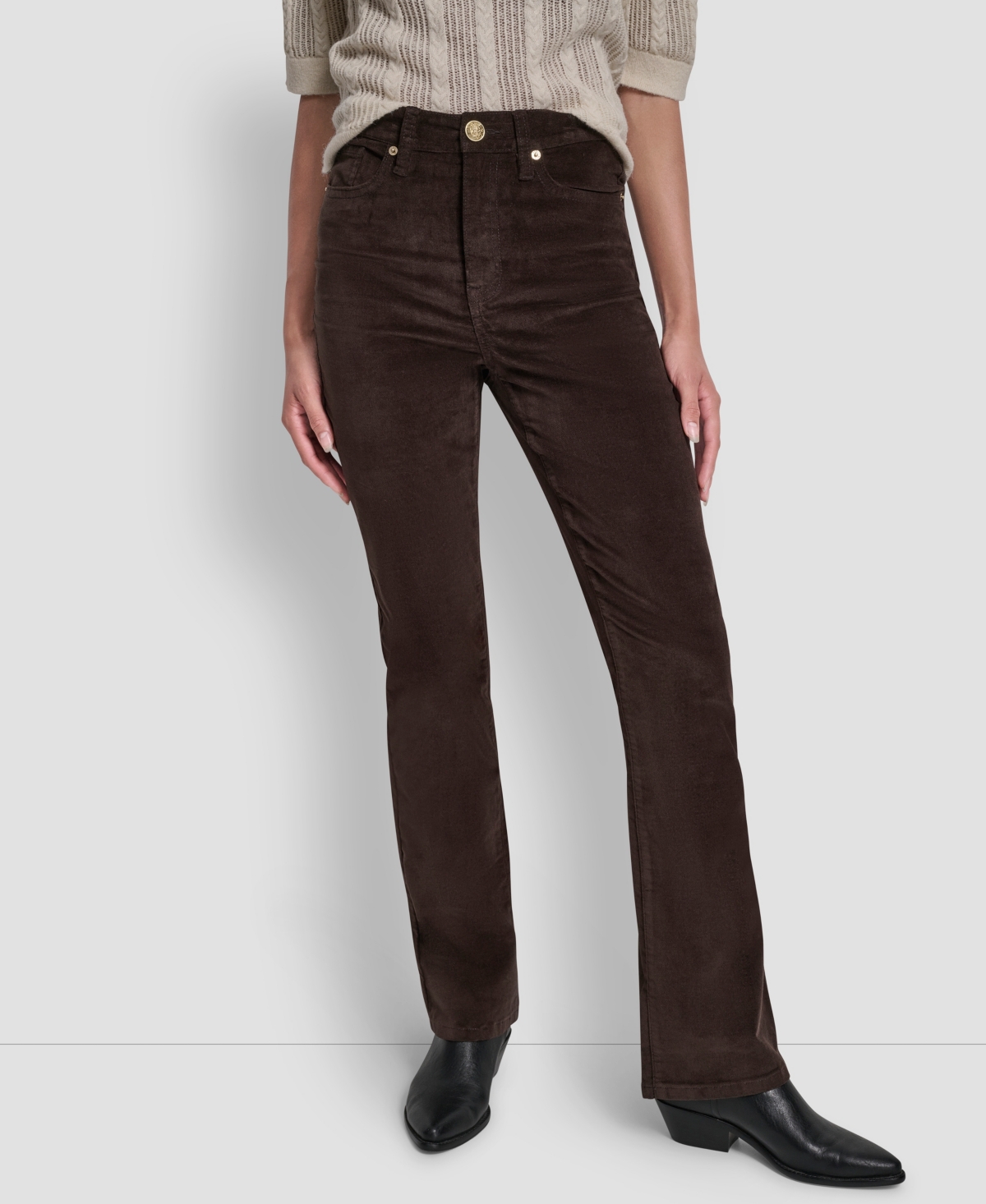 Dkny Jeans Women's High-rise Bootcut Jeans In Brown