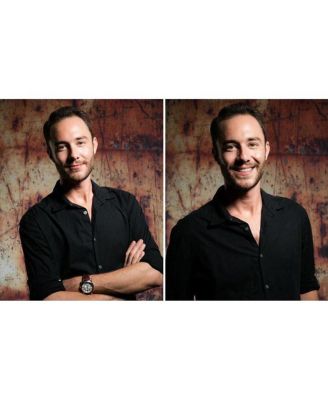 5x7' Collapsible Backdrop with 8' Aluminum Stand, Brown/Industrial Grunge