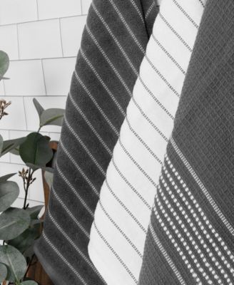 Skipping Stripe Wave Cotton Kitchen Towels, Set of 4