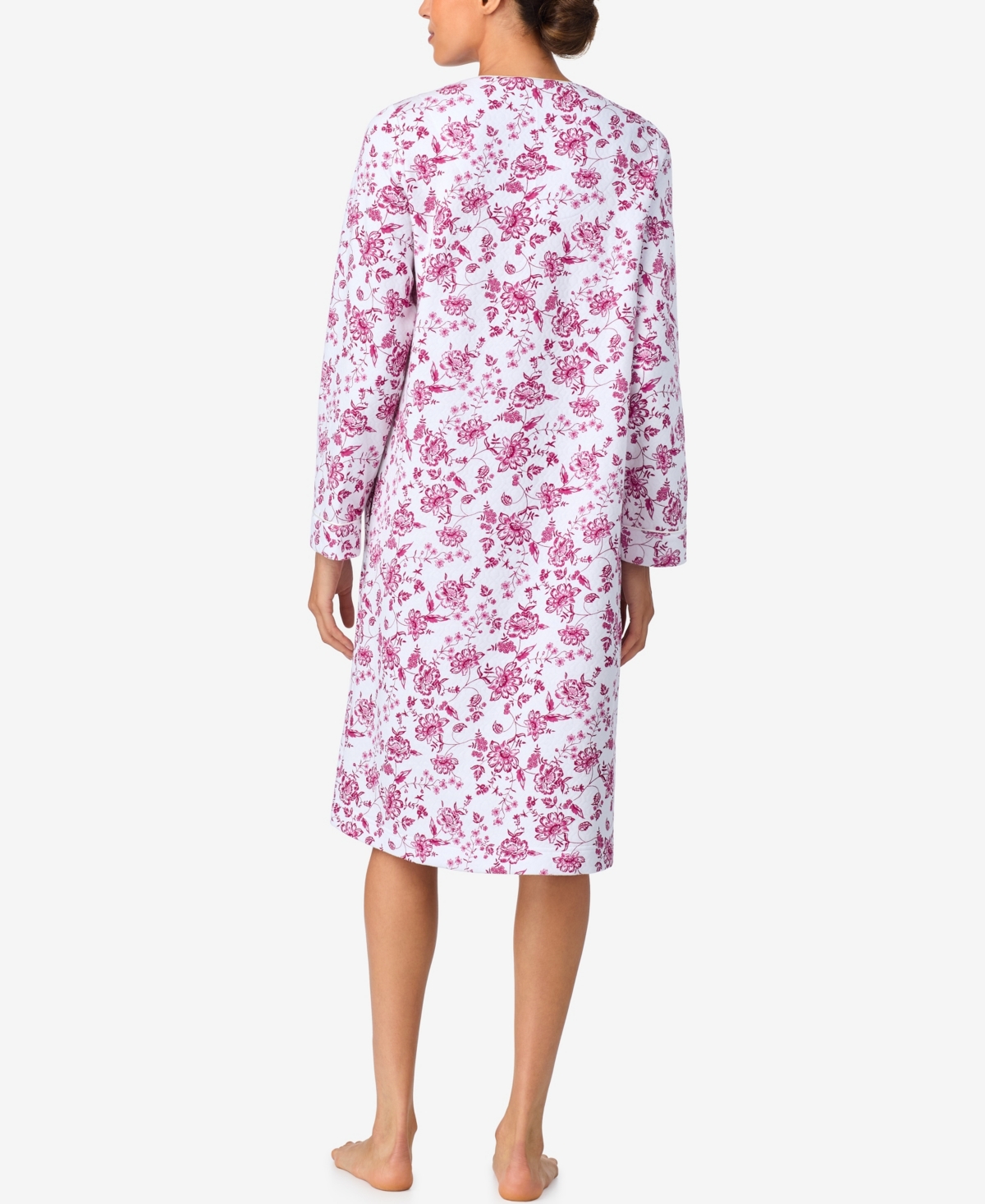 Aria Women's Long Sleeve Quilt Hexagon Duster Robe In White