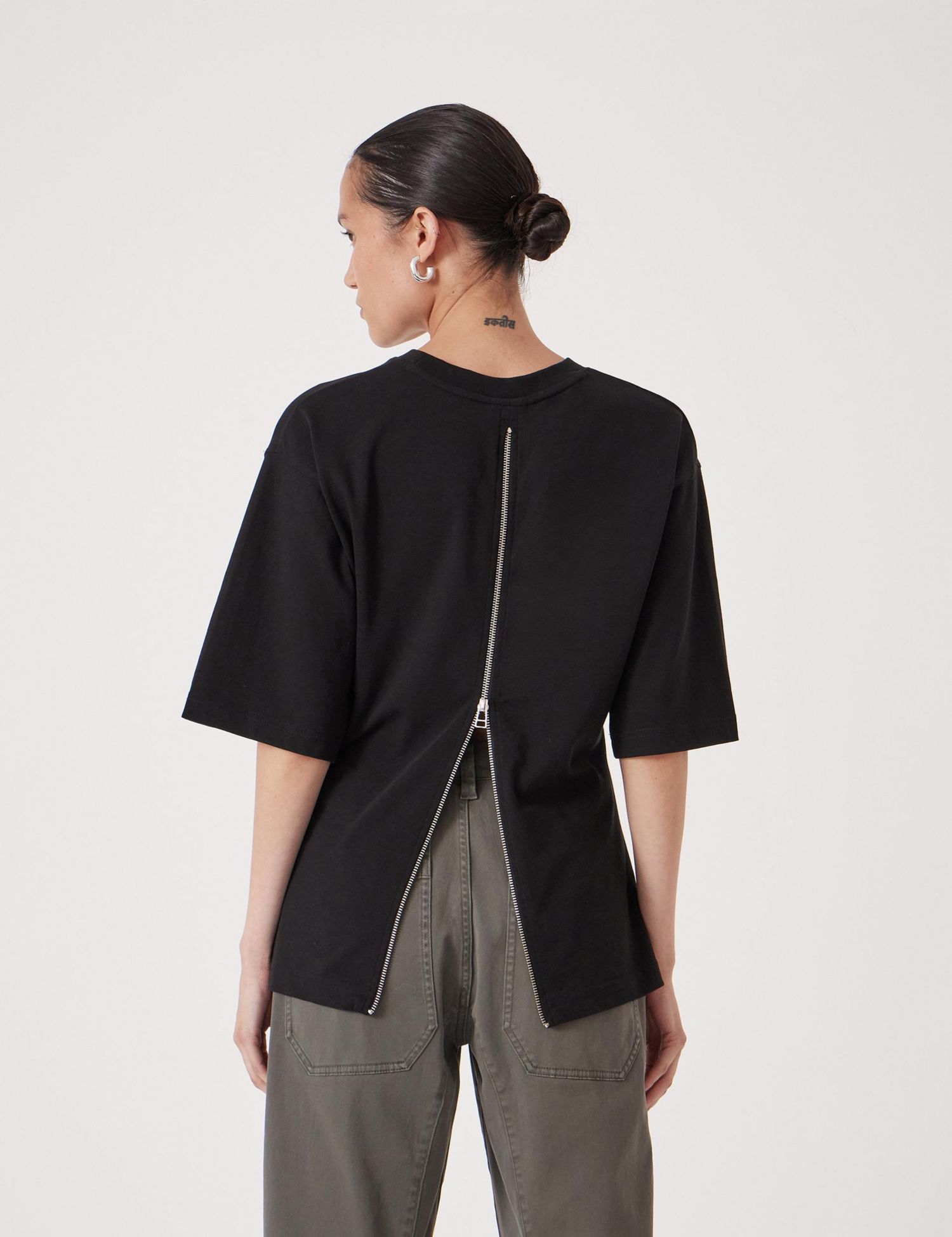 Women's Zip Detail Short Sleeve T-Shirt