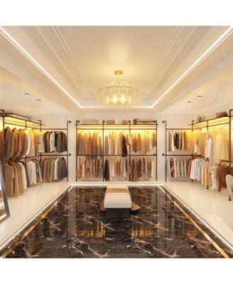 Industrial Pipe Clothing Rack, Reversible 118.3'' Clothes Rack