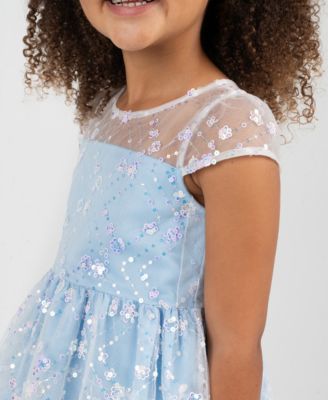 Girls 2T-6X Sequin Mesh Illusion Body Dress