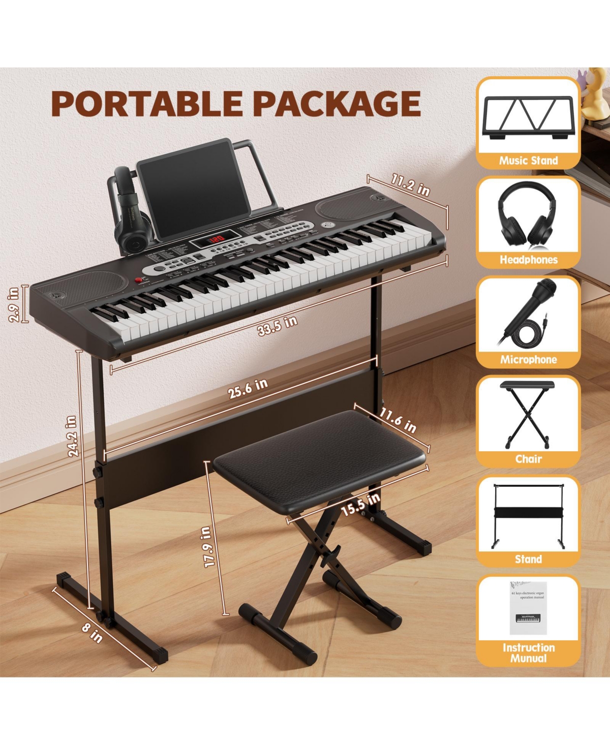 Skonyon 88-Key Full Size Digital Piano Weighted Keyboard with Sustain Pedal