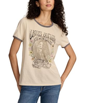 Lucky Brand - Women's Janis Joplin Floral Frame Classic Crewneck Top