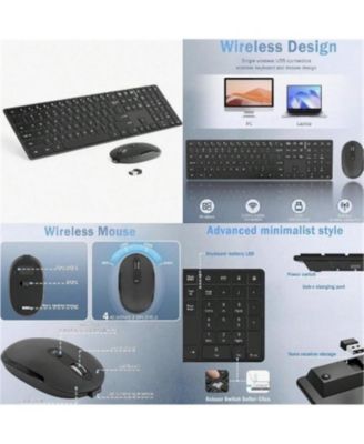 Wireless Keyboard and Mouse Combo- 2.4GHz Wireless Connection, Ultra Slim Silent Mouse and Keyboard, Adjustable 1600 DPI, Black
