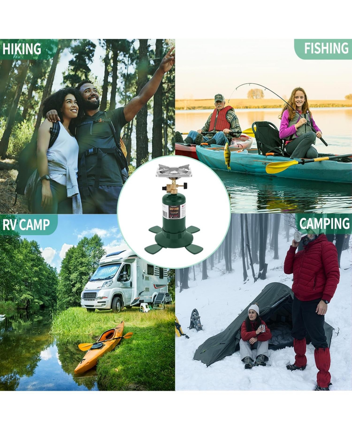 Propane Cylinder Top Stove with Adjustable Burner, Portable Camping/Backpacking Cooker 10000BTU,Camping Stove Propane (Fuel not included)