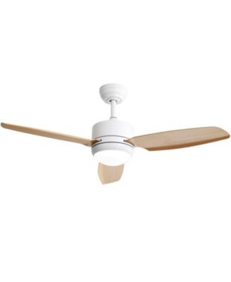46-inch Modern White 3-blade Ceiling Fan with LED Light with Six-speed Remote Control