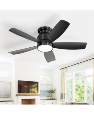 42-inch Modern Black 5-Blade Ceiling Fan With 6-Speed Adjustable Wind Speed and Light Kit