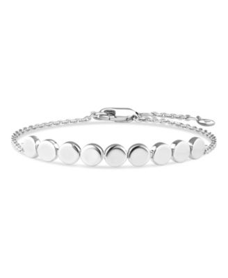 Round Link Chain Bracelet in Rhodium Plated Sterling , Adj 6.5/7.0/