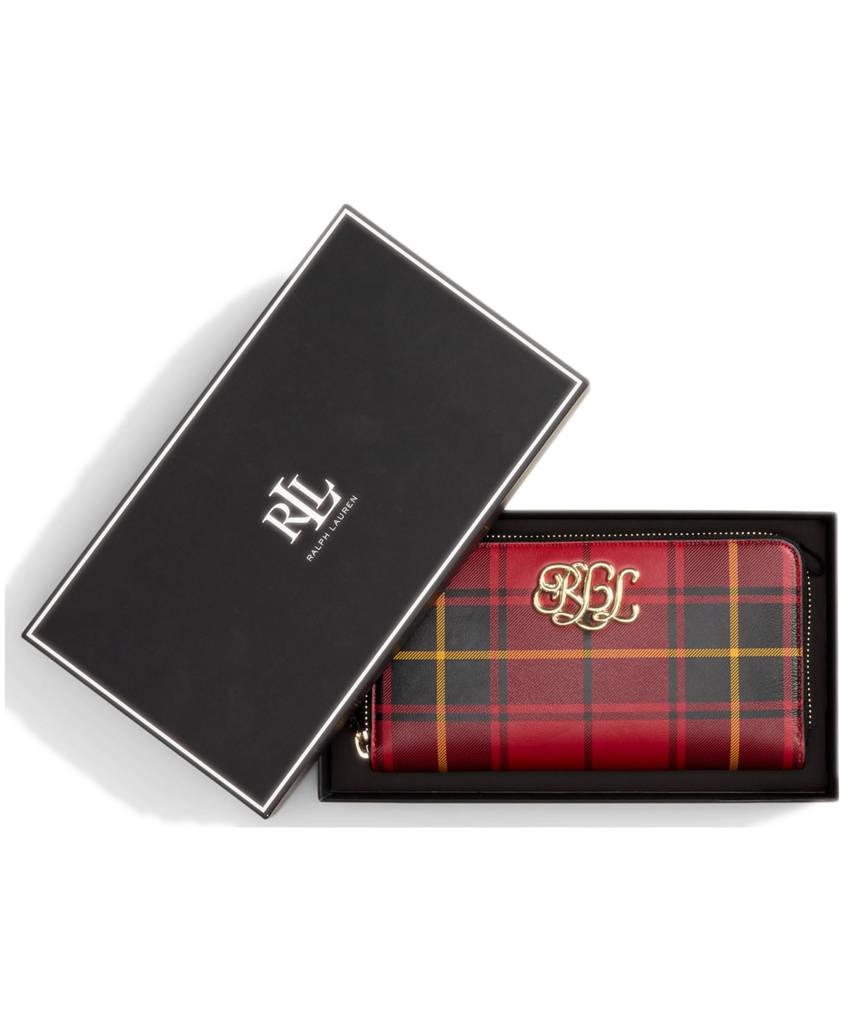 Lauren Ralph Lauren Women's Festive Plaid Print Zipper Wallet
