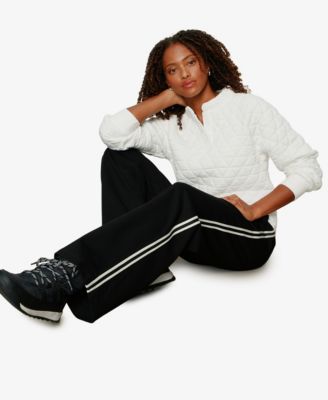 Women's Quilted Button Popover Pull-On Sweatshirt