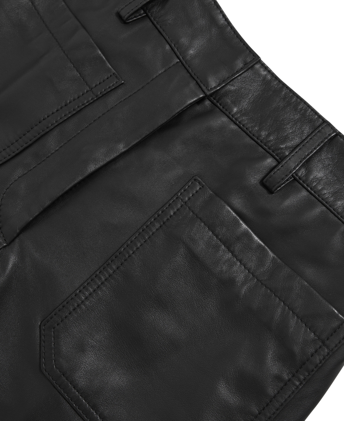 Reiss Women's Leather High-Rise Flared Pants