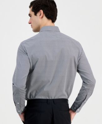 Men's Modern-Fit Circle Print Dress Shirt 