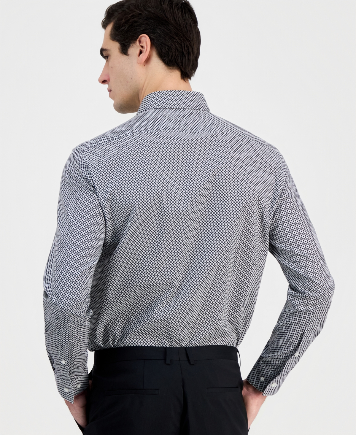 Men's Modern-Fit Circle Print Dress Shirt