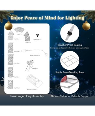 8FT Pre-Lit 660LED Christmas Candy Cane Giant 3D Lighted Outdoor Yard Decorations, Holiday Display Large Lighting