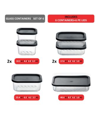 Borosilicate 12-Pc. Food Storage Container Set