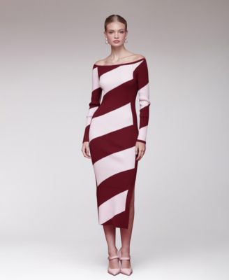 Women's Off-The-Shoulder Midi Sweater Dress