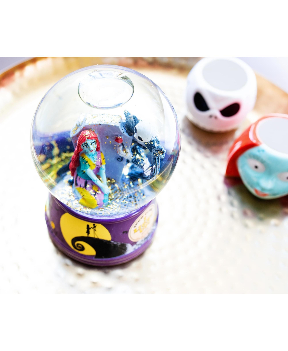 Disney The Nightmare Before Christmas Jack & Sally Light-Up Snow Globe with Swirling Glitter Display | Precious Keepsake, Gifts and Collectibles, Home