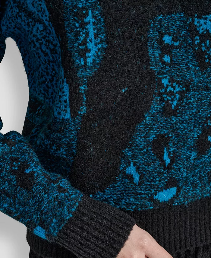 Women's Long-Sleeve Intarsia Mohair Sweater - thumbnail 4