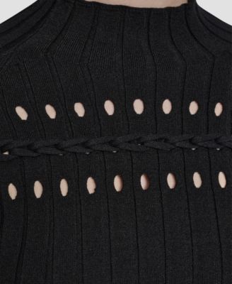 Women's Long-Sleeve Cord Detail Rib Sweater