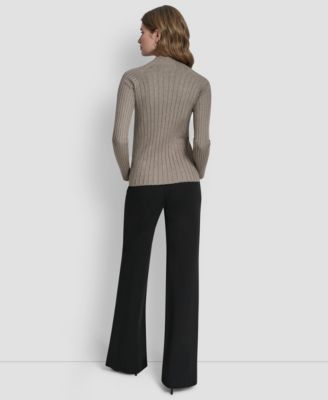 Women's Long-Sleeve Cord Detail Rib Sweater