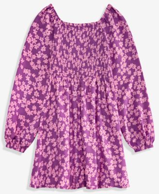 Girls' 5-20 Long-Sleeve Smocked Dress