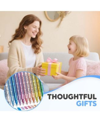 24 Colors Metallic Marker Pens, Soft-Tip Acrylic Paint Pens for Scrapbooking, Glass, Wood, Card Making and DIY Arts & Crafts