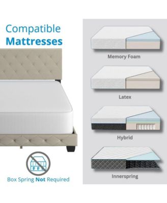 Chloe Linen Upholstered Platform Bed Frame with Adjustable Headboard - Boyd Sleep