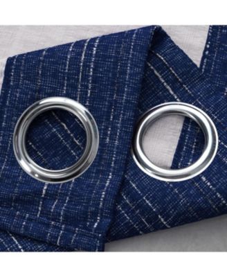 RT Designer Collection Kensington Jacquard Foam Backed Luxurious Decorative Grommet Curtain Panel 54" x 95" Navy